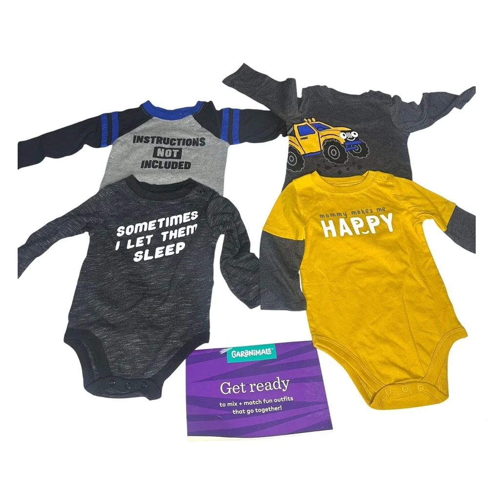 Lot Of 12 NWT‎ Garanimals Baby Boy Pants And Long Sleeve Onesies Size 18 Months